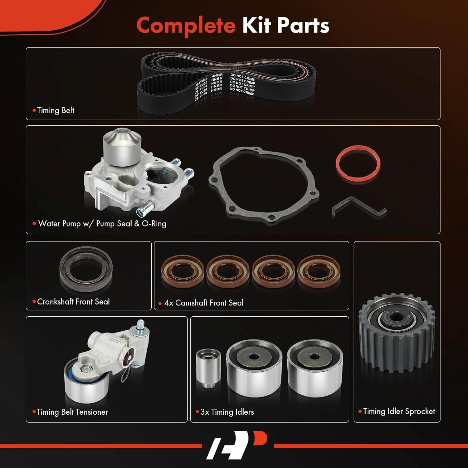 A-Premium Engine Timing Belt Kit with Water Pump Compatible with Subaru Outback 2005-2009, Forester 2004-2007, Impreza 2004-2007, Baja 2004-2006, Legacy 2005-2009 & Saab 9-2X 2005-2.0L 2.5L