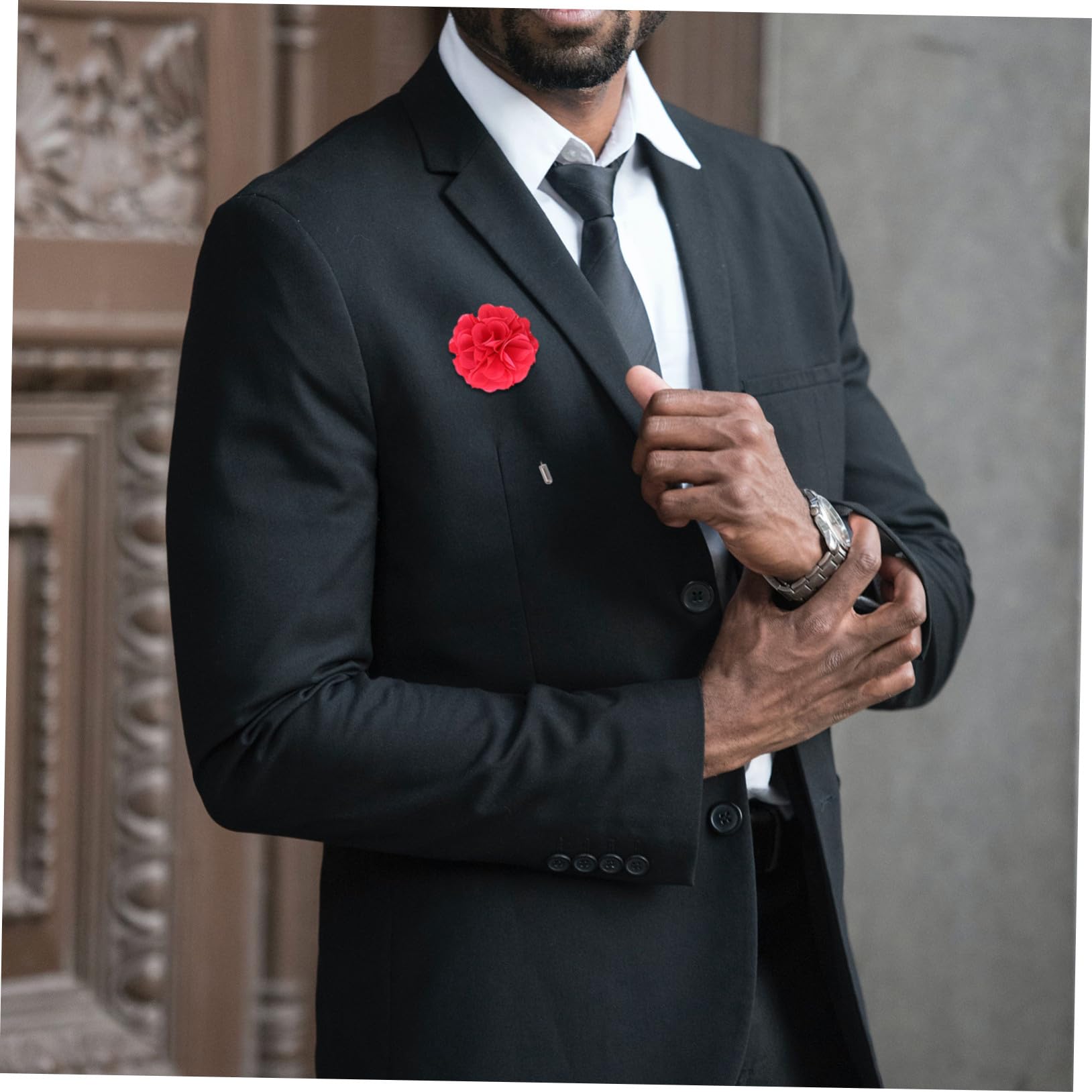KOMBIUDA 16 Elegante Herren Anstecknadeln mit Blumenmotiv aus Chiffon und Metall Bequeme und Stilvolle Brosche als Anzug Accessoire für Festliche Anlässe