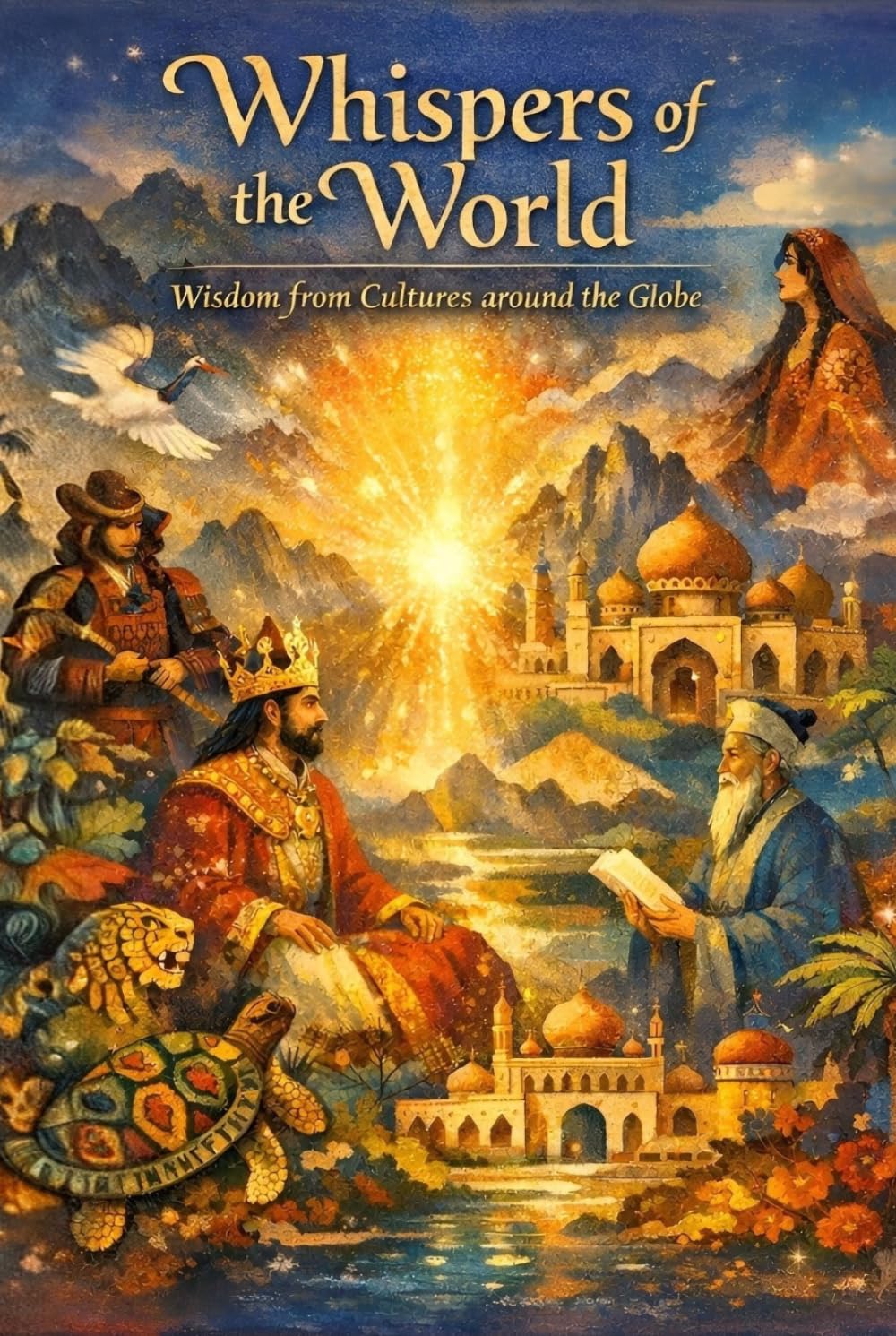 Whispers of the World - Wisdom from Cultures around the Globe: Illustrated (Monochrome) Folk Tales, Myths & Legends from Around the Globe | Multi ... | Gifting for Family & Storytelling lovers