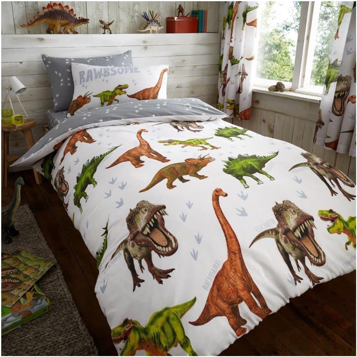 Gaveno Cavailia, Polycotton, Dinosaur-Rotary Duvet Set, Single, Easycare Kids