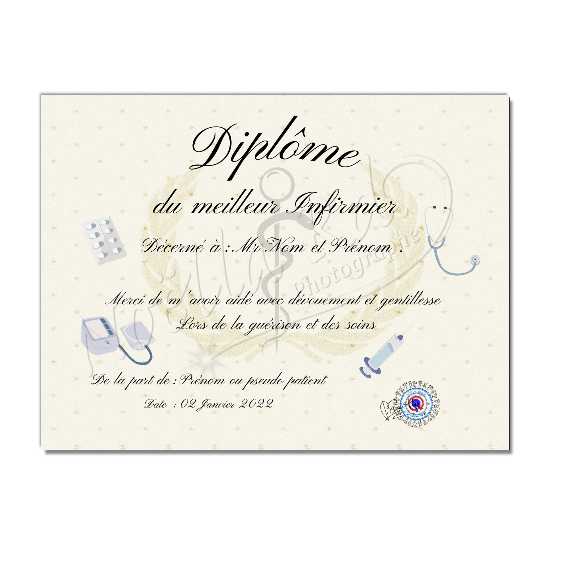 Poster Humoristique Infirmière – "Ne Sous-estimez Jamais Une Vieille Femme Avec Un Diplôme D'infirmière"