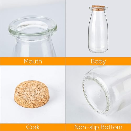 Miniatura 3 de Brajttt 30 tarros de vidrio con tapas de corcho, tarros de pudín con tapón de corcho, frascos de vidrio con helado, botella de yogur de vidrio,
