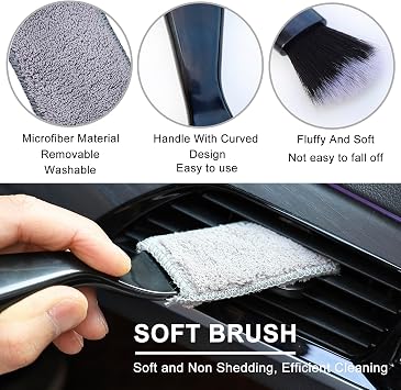 3 Pcs Exquisite Microfiber Duster Brushes, Car Detailing Brushes, Feather Duster, Efficient Dust Removal, Cleaning Tool Perfect for Computers, Keyboards, Car Interior, Photo Frames, Digital Devices