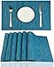 Red-A Placemats Set of 6 for Dining Table Heat-Resistant Washable Place Mats Woven Vinyl Kitchen Table Mats Easy to Clean,Blue
