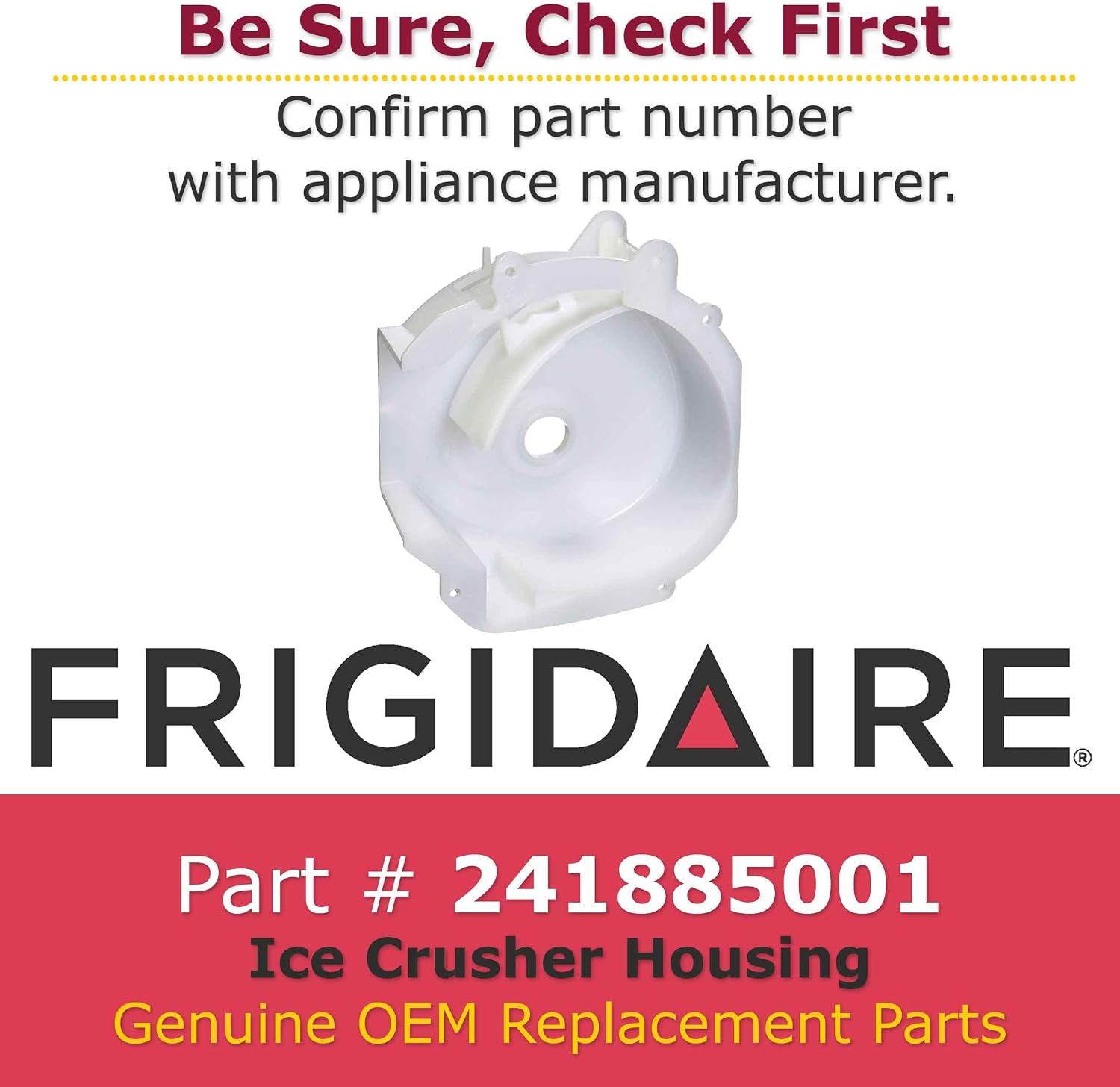 Frigidaire 241885001 Ice Crusher Housing Refrigerator