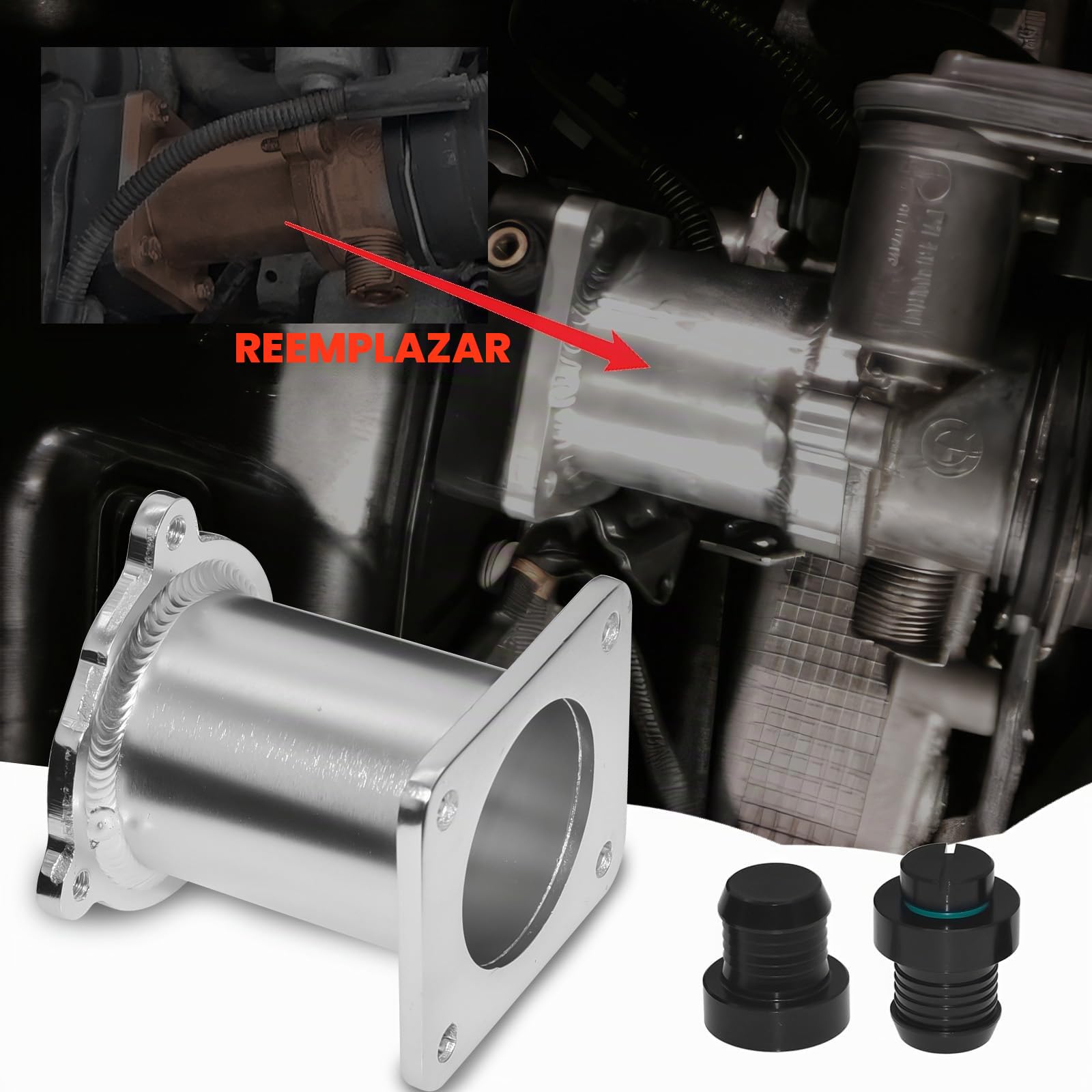 KAOLALI - Kit de eliminación de válvula EGR para E87 E90 E92 E93 E60 E61, Bypass de aluminio para 320D 325D 330D 525D 530D 520I X3 X6 X5