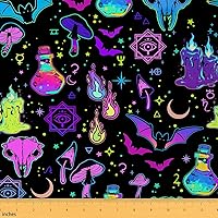 Vista 14 de jejeloiu The Yard, tela de tapicería con estampado de plumas de pájaro de ensueño para sillas, sofá, tela de lujo púrpura verde azulado