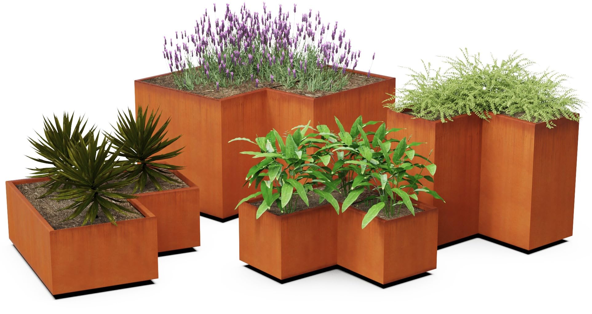 Amazon.com : Plantercraft Large Rectangular Planter for Outdoor Plants - 24x12x18 Inch Corten Steel Planter Box | Heavy Duty Metal Planter for Patio, Garden & Commercial Landscaping : Patio, Lawn & Garden
