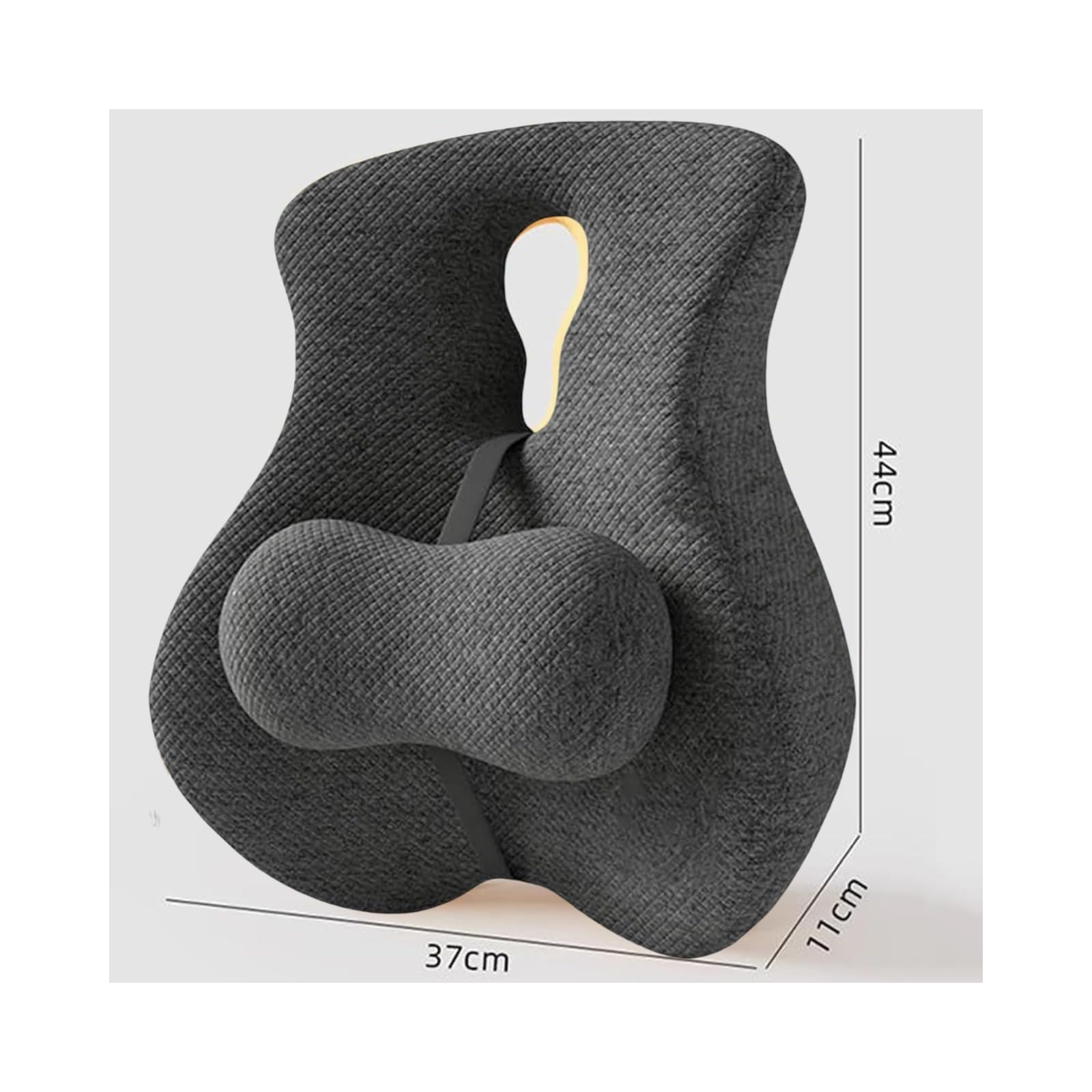 Cuscino di supporto lombare, cuscino ortopedico per sedile lombare, cuscino ergonomico in memory foam per sedia da ufficio, con cursore regolabile, per sedia da ufficio e computer