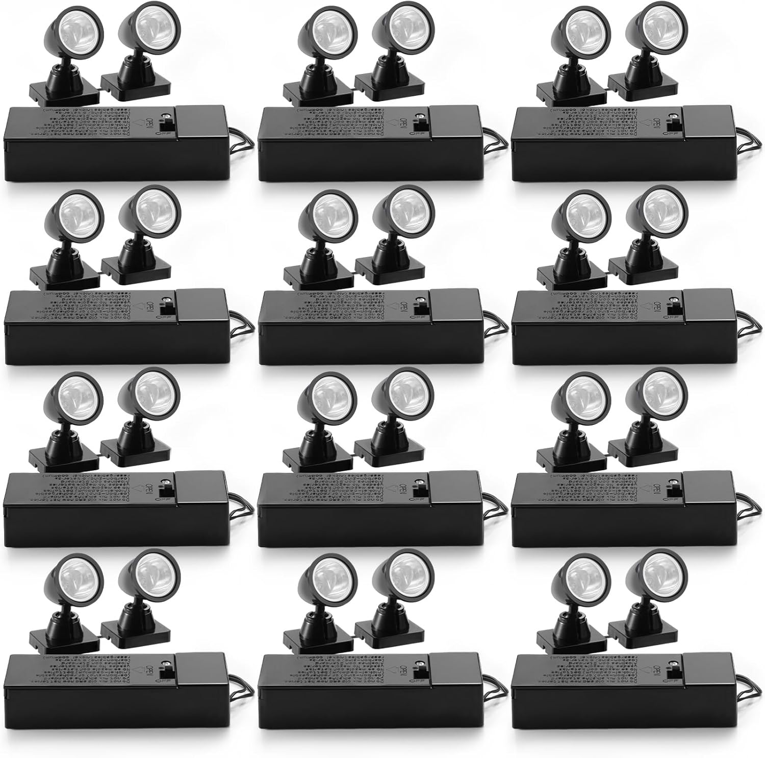 Roowest 12 Packs Christmas Village Spot Lights Indoor LED Spotlights Mini Display Lights Accessory Cord for Christmas Village House Decorations Craft Lamp Microscopic Plants and Lighting