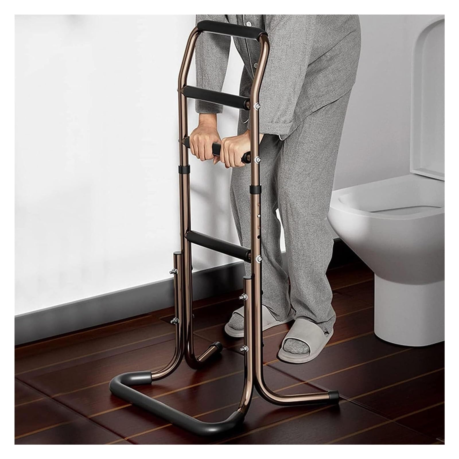 Silla de Elevación para Mayores - Soporte para Levantarse Altura Ajustable con Bolsillo Portaobjetos, Asistencia Segura para Sofá, Cama, Silla o WC - Mango Ergonómico Antideslizante