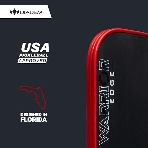 Miniatura 6 de Diadem Warrior Edge - Paletas de pickleball  Cara de carbono grabado para máximo giro, protector aerodinámico de 16mm, agarre Comfort Max, núcleo de