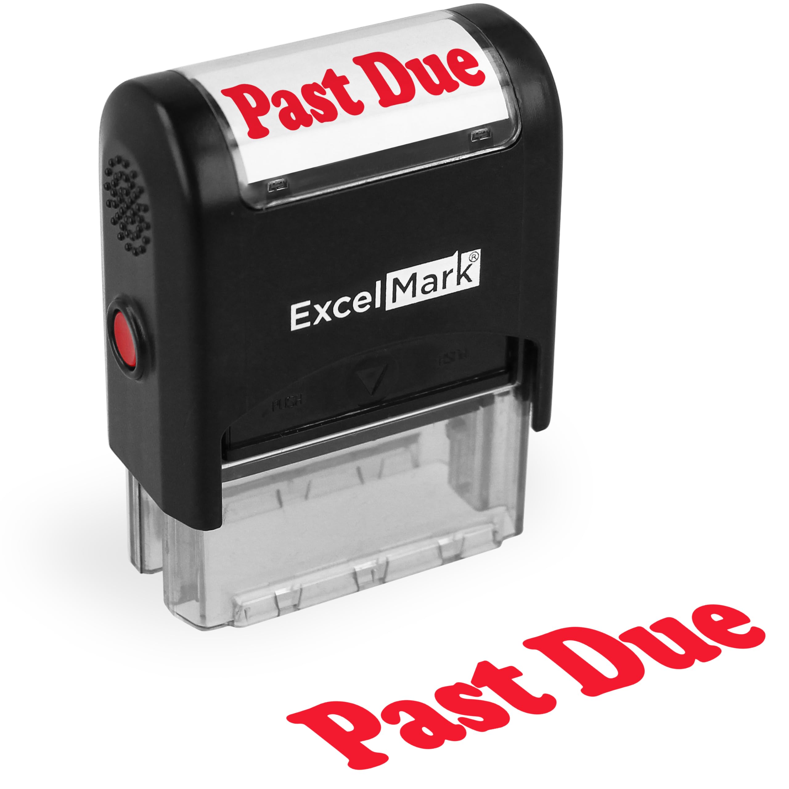 ExcelMark Past Due Stamp Self-Inking Rubber Stamp - Red Ink for Office Use, Ideal for Efficient Document Management with Past Due Stamps, Perfect for