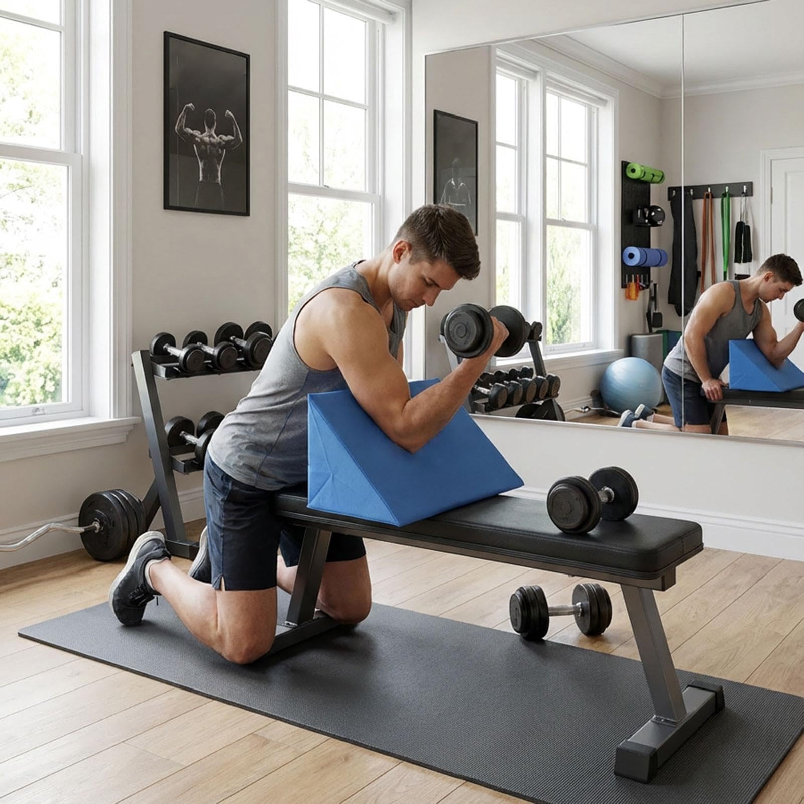 Podkładka do modlitewnika Podkładka pod sztangę do uginania ramion na ławce | Przyrząd do ćwiczeń bicepsa siłownia, fitness, ramiona, bicepsy, tricepsy,