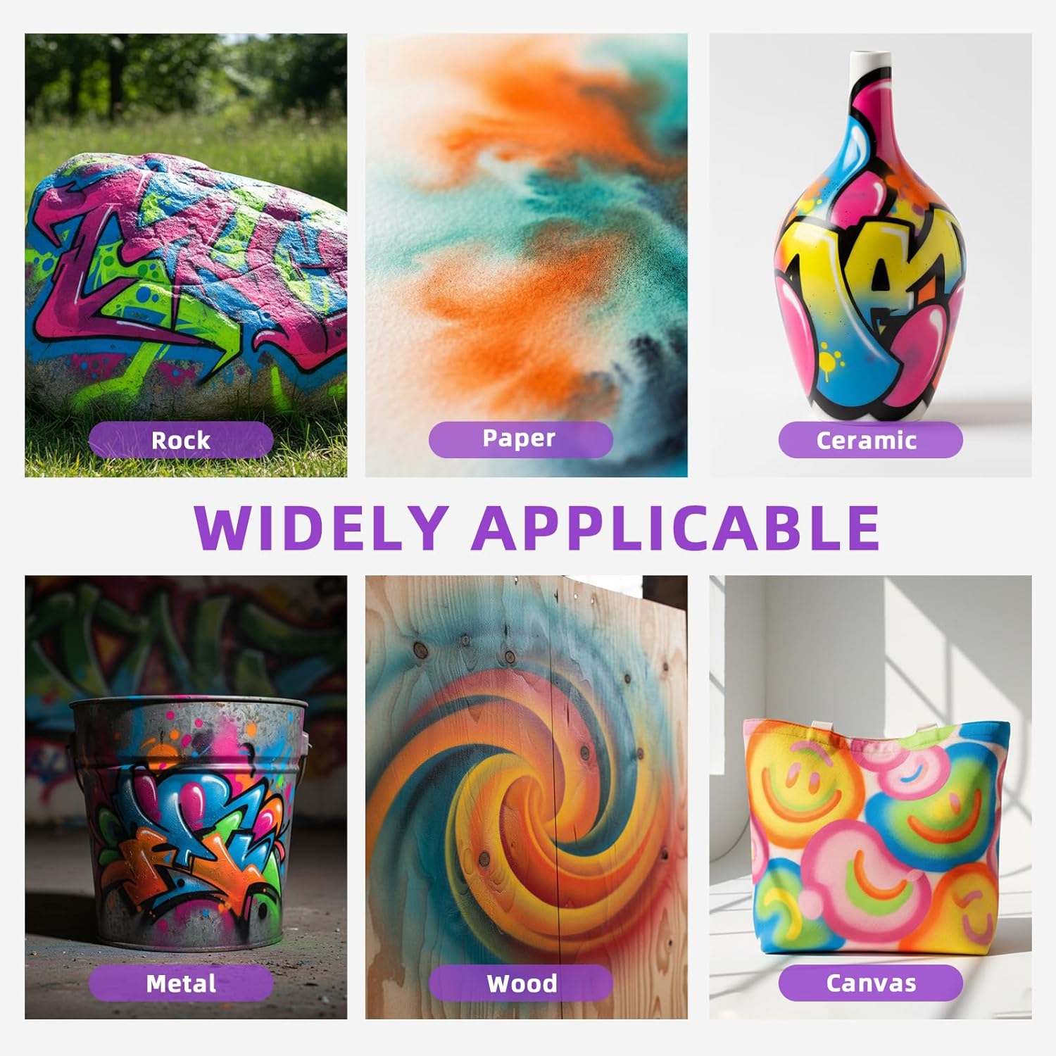 Somime Airbrush Paint Set, 44 Colors with 6 Thinner Air Brush Paint, Water-Based Acrylic Airbrush Paints for Wood, Metal, Canvas, and Models