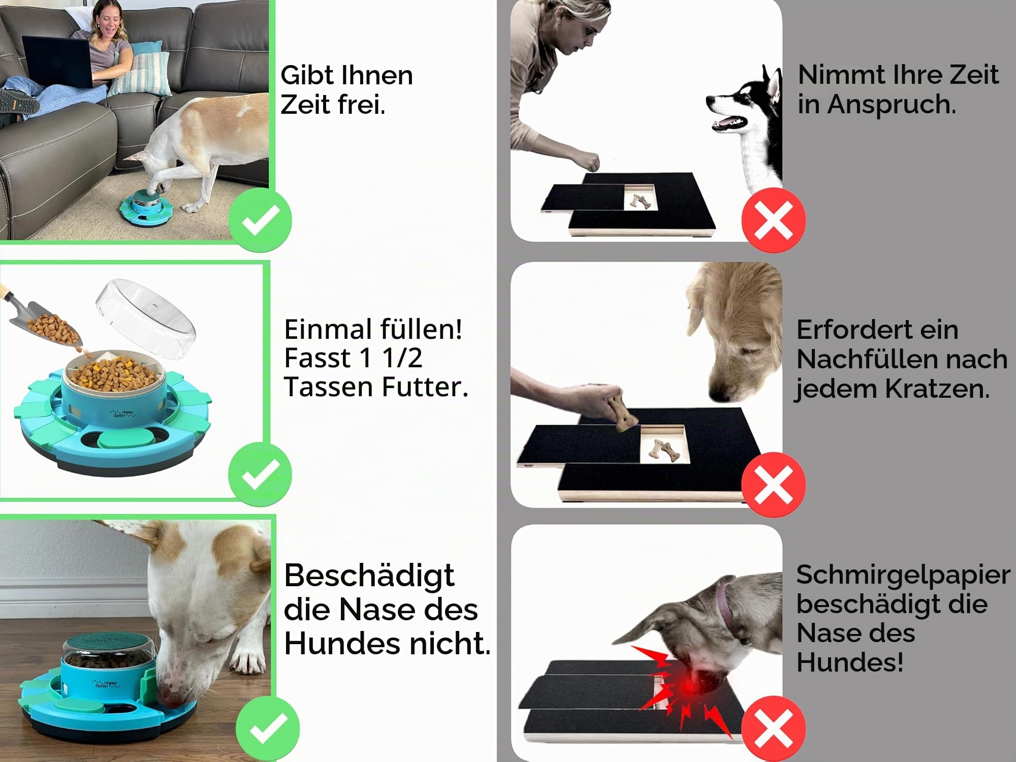 Zenly Paws Hund Nagelfeile Spielzeug | Kratzpad für Nägel | Nagel Kratzbrett | Kratzpad für Hunde