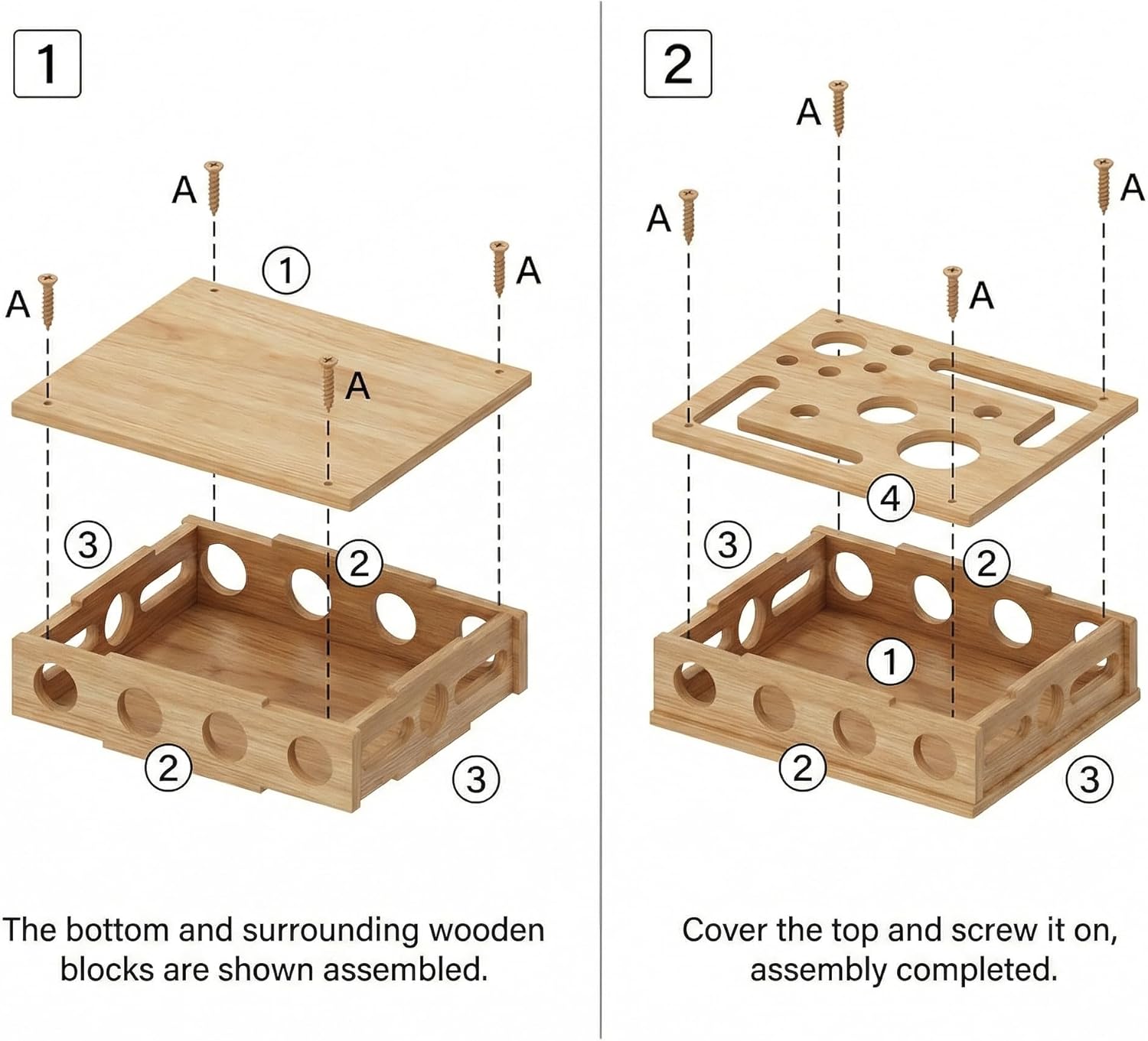 LUMIXA Reinforced Cat Nail File Scratcher Box with 8 Screws, Wooden Enrichment Puzzle Toy for Indoor Cats, Inside Sandpaper Claw Care & Furniture Protection (Assembly Guide Included)