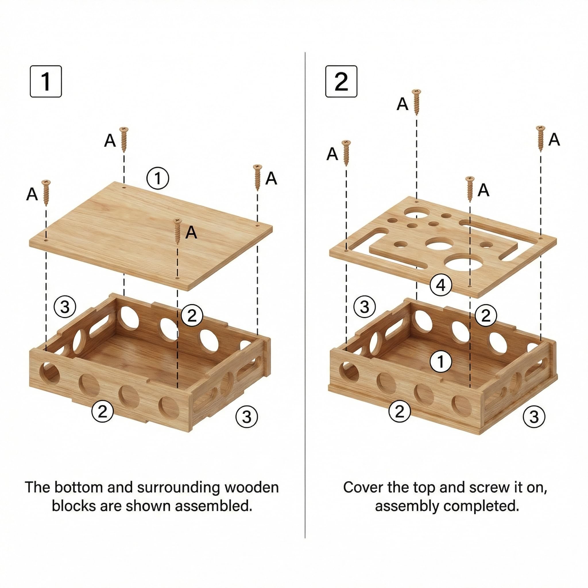 LUMIXA Caja rascadora de uñas para gatos, juguete de rompecabezas de enriquecimiento de gatos de madera con papel de lija interior, aberturas de golosinas y montaje de tornillo reforzado para gatos de