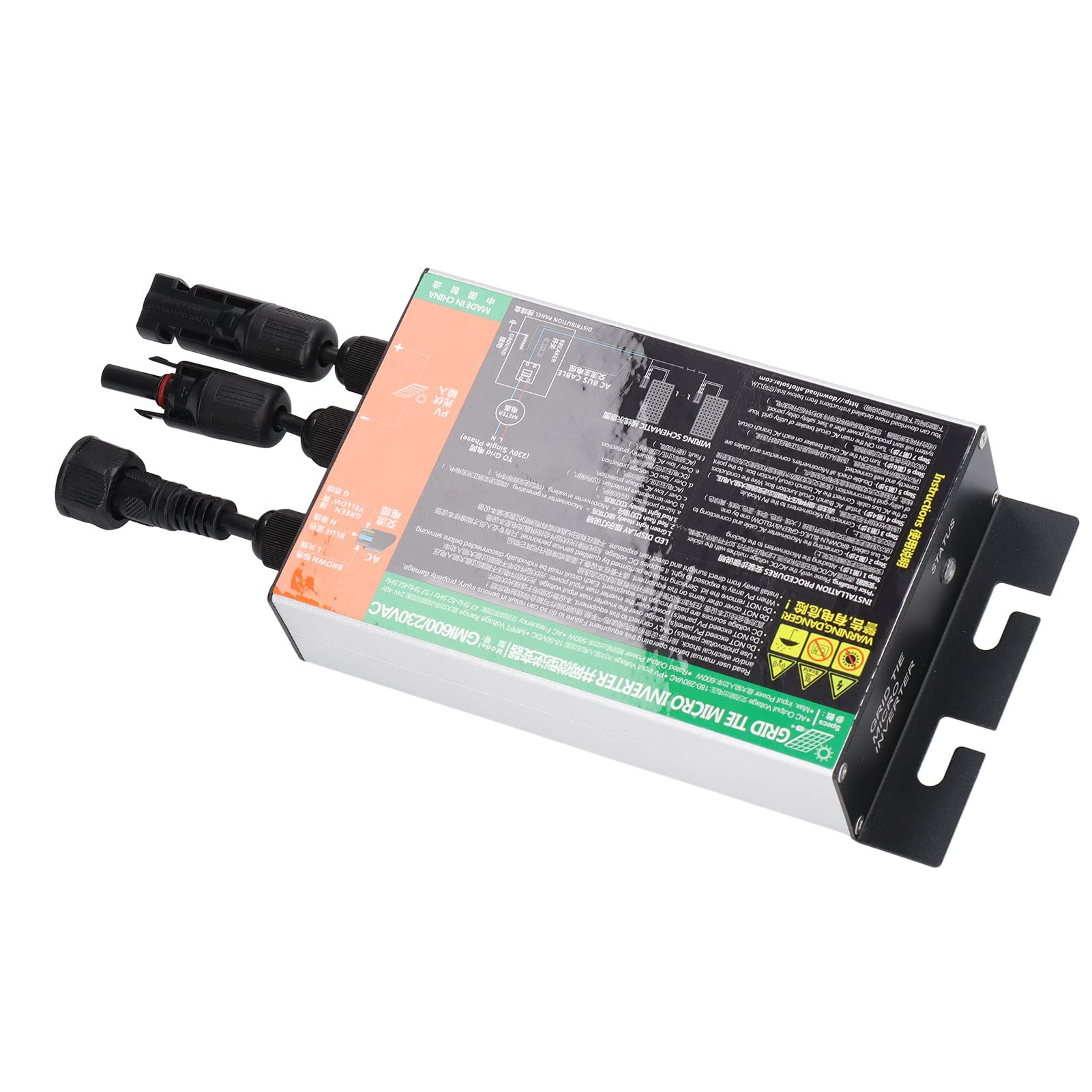 Inverter Solare da 600 W con Tecnologia MPPT Ad Alto Tasso di Conversione, Lega di Alluminio Resistente, Impermeabile IP55, Inverter Solare da 230 V per Sistemi di
