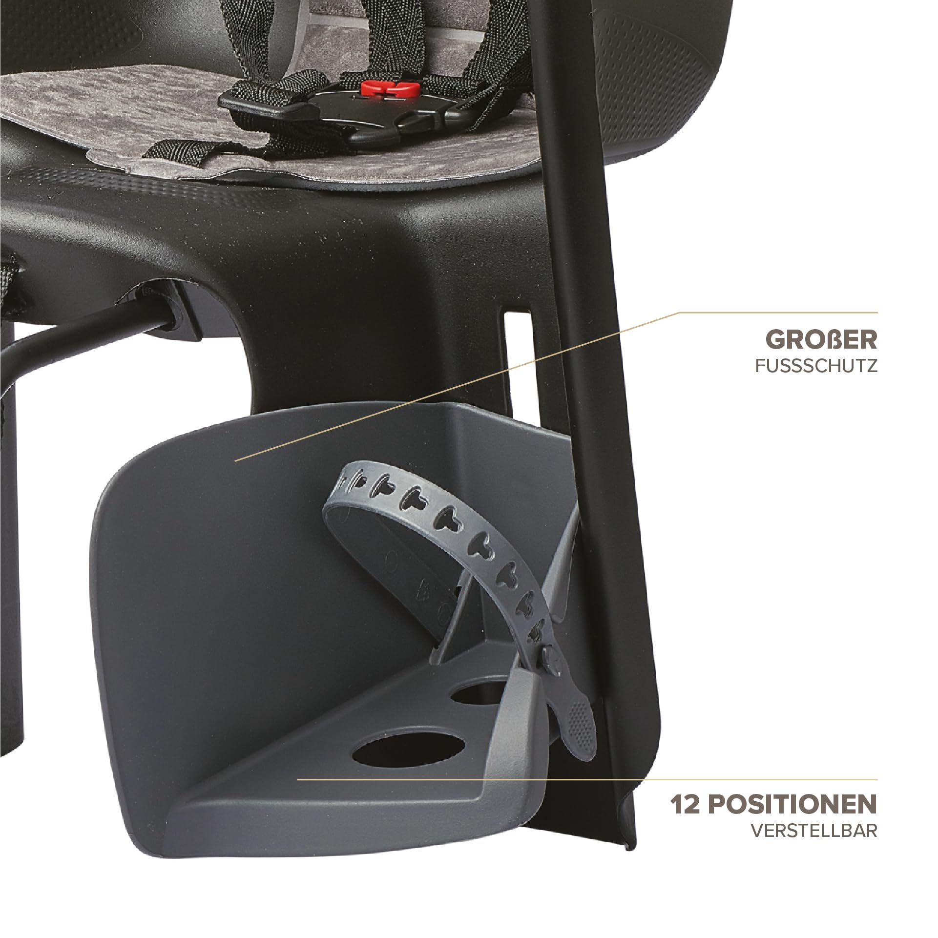 Polisport Kinder Kindersitz Bilby QST, Grau, S, 61005701