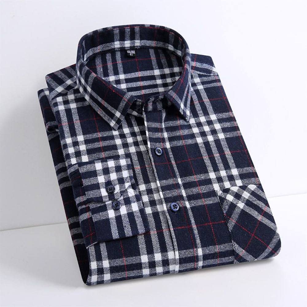 Camicia In Cotone A Maniche Lunghe Da Uomo,Camicia Casual Da Uomo A Maniche Lunghe, Camicia Da Uomo In Flanella Di Cotone A Quadri Per Uomo Manica Lunga Con Taschino Sul Petto Camicie Abbottonate A