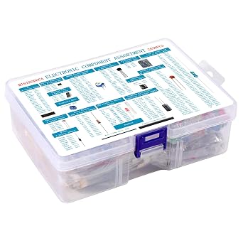 Electronic Component Kit & Total 2038 Pcs, LED Diodes, Metal Film Resistors, Electrolytic Capacitor Package,Diodes, Ceramic Capacitors,IC,PCB,Digital Tube, Common Transistor Assortment Box