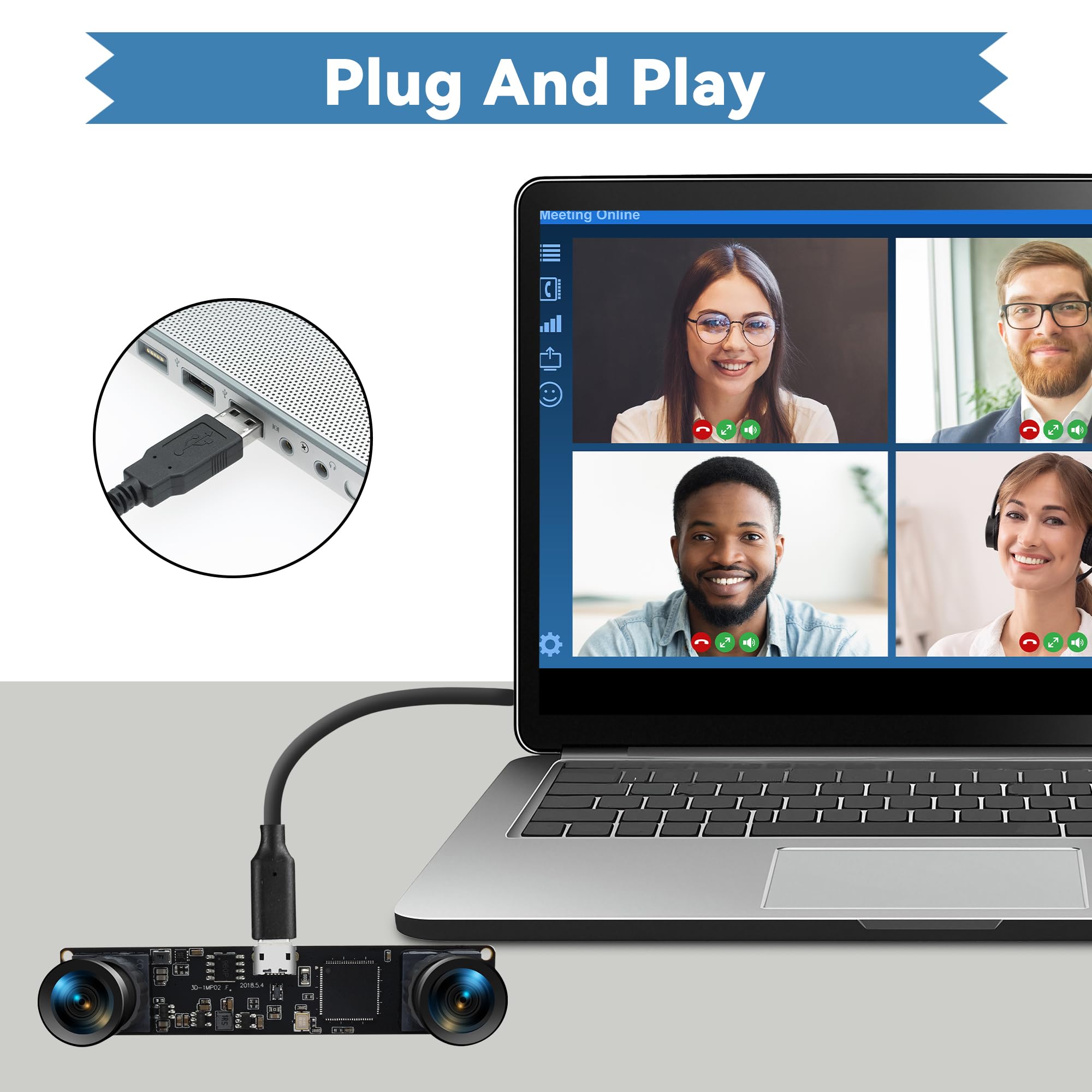 Webcam,Webcam con Microfono para PC Full HD 1080P