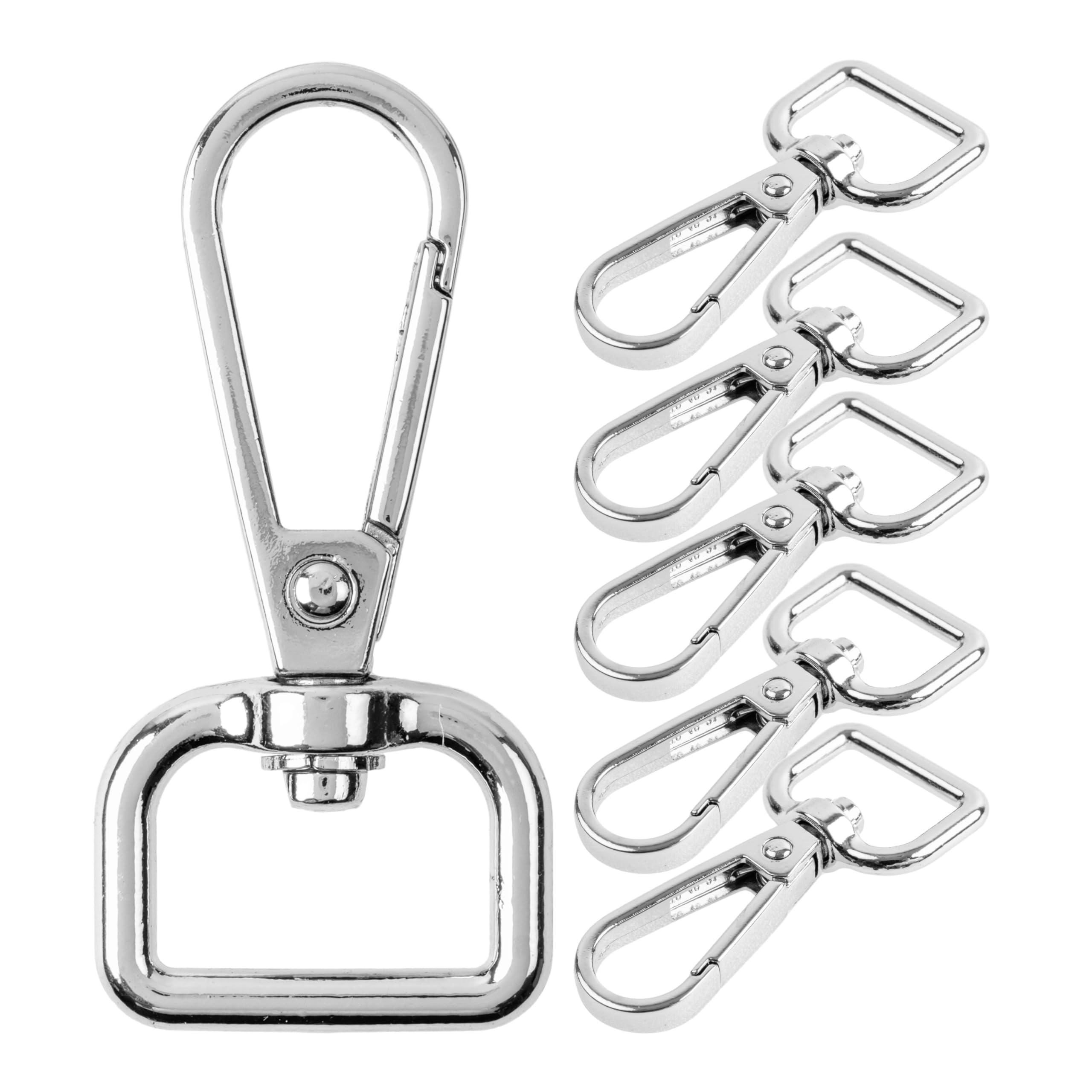Karabijnhaak met draaisluiting, 6 stuks, 16 mm D-ring met karabijnhaak, zak karabijnhaak 360° draaibare oogring, metalen riemgesp met haak voor knutselen, schouderriem karabijnhaak sluiting