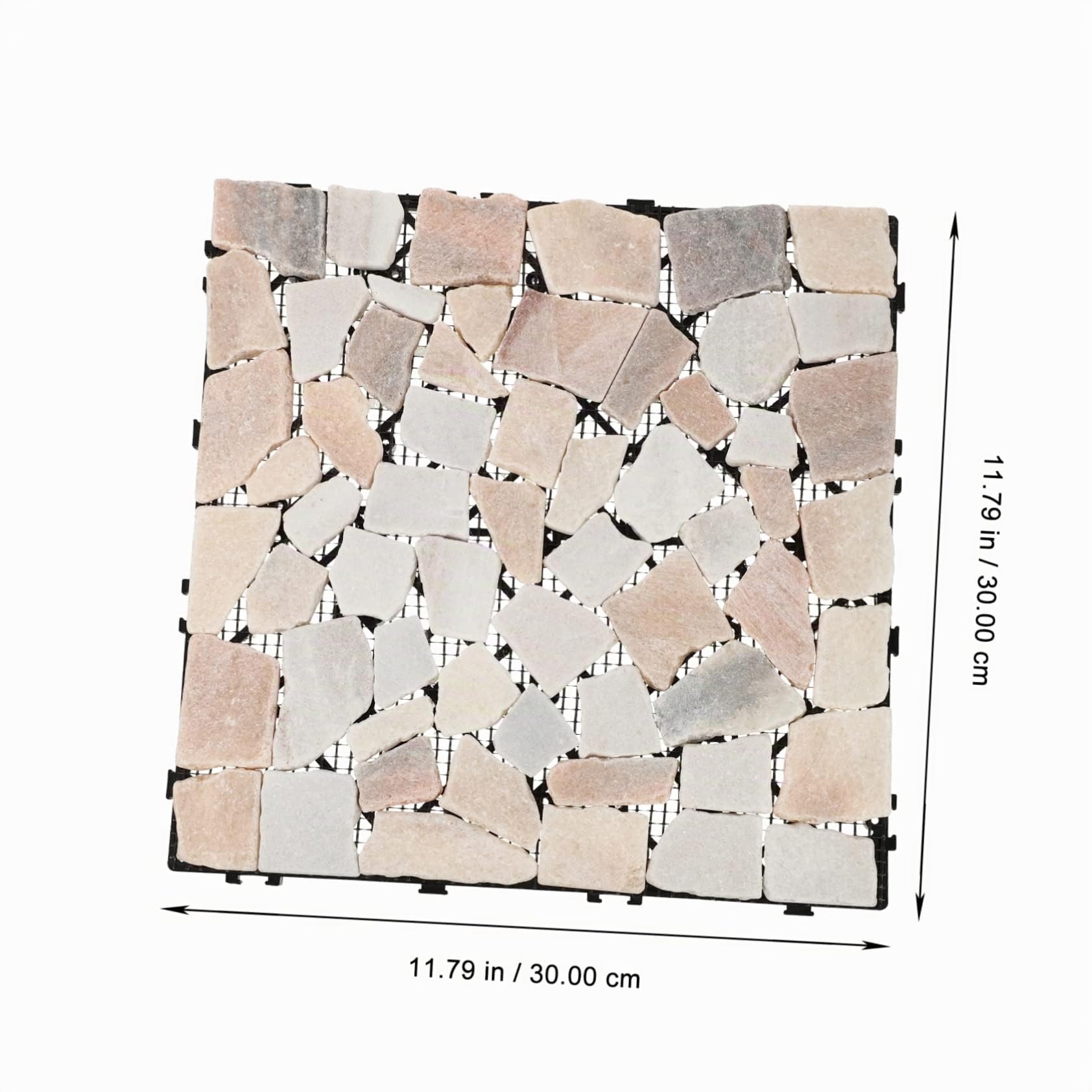 Azulejo de Suelo Entrelazado de Piedra de Mármol Anticorrosivo | 1 Pieza, Diseño Entrelazado de Fácil Instalación, para Patio y Exterior