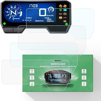 Motorcycle Nano Glass Dashboard Screen Protector Kit for Honda CBR650R / CB650R / CBR500R / CB500F / CB500X 2019-2023 2x Ultra Clear & 2x Anti Glare, Scratch Resistant, UV Protection