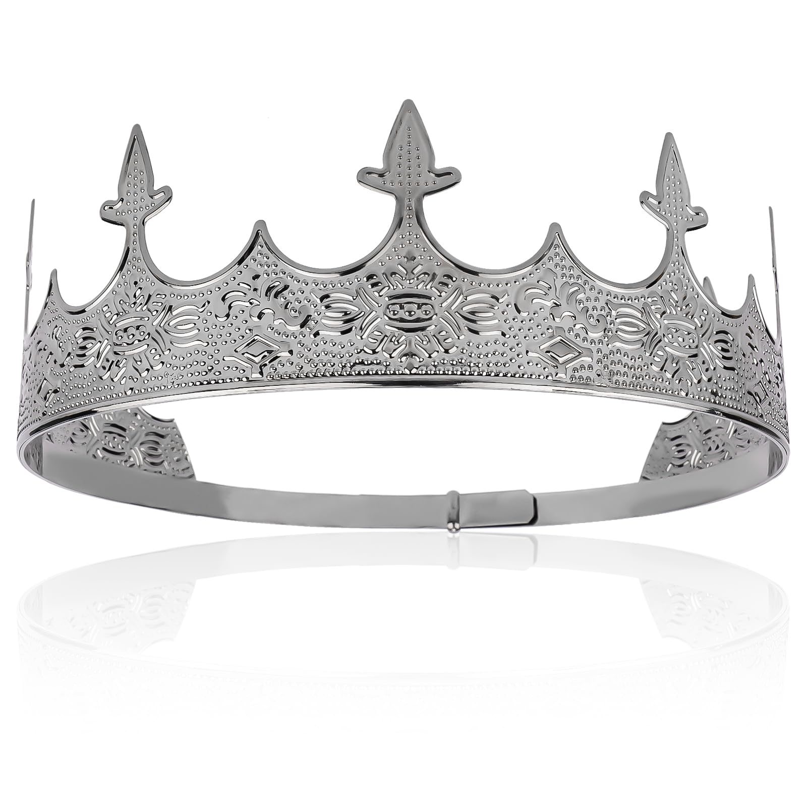 TOBATOBAKing Crowns for Men, Medieval Crown Royal Crown, Medieval Renaissance Costume Men, Prince Crown Birthday Crown Boy, Hair Accessories for Birthday Prom Halloween Costume Cosplay