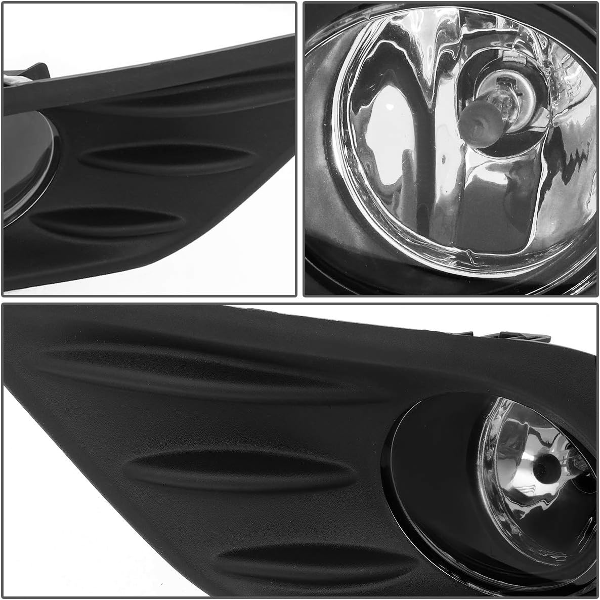 Auto Dynasty Fog Lights Assembly Compatible with 2016-2018 Nissan Altima 4 Door, Fog Lamp Replacement, with Black Trim Bezel Cover and Switch, Driver Passenger Side, Clear Lens