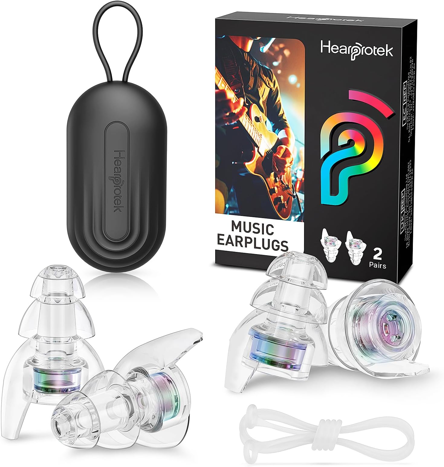 Concert Ear Plugs, 2Pairs Reusable high Fidelity Musician Ear Plugs for Concerts Loud Music-Noise Reduction Ear Protection earplugs for Rave,Festival,Music,Tinnitus Relief