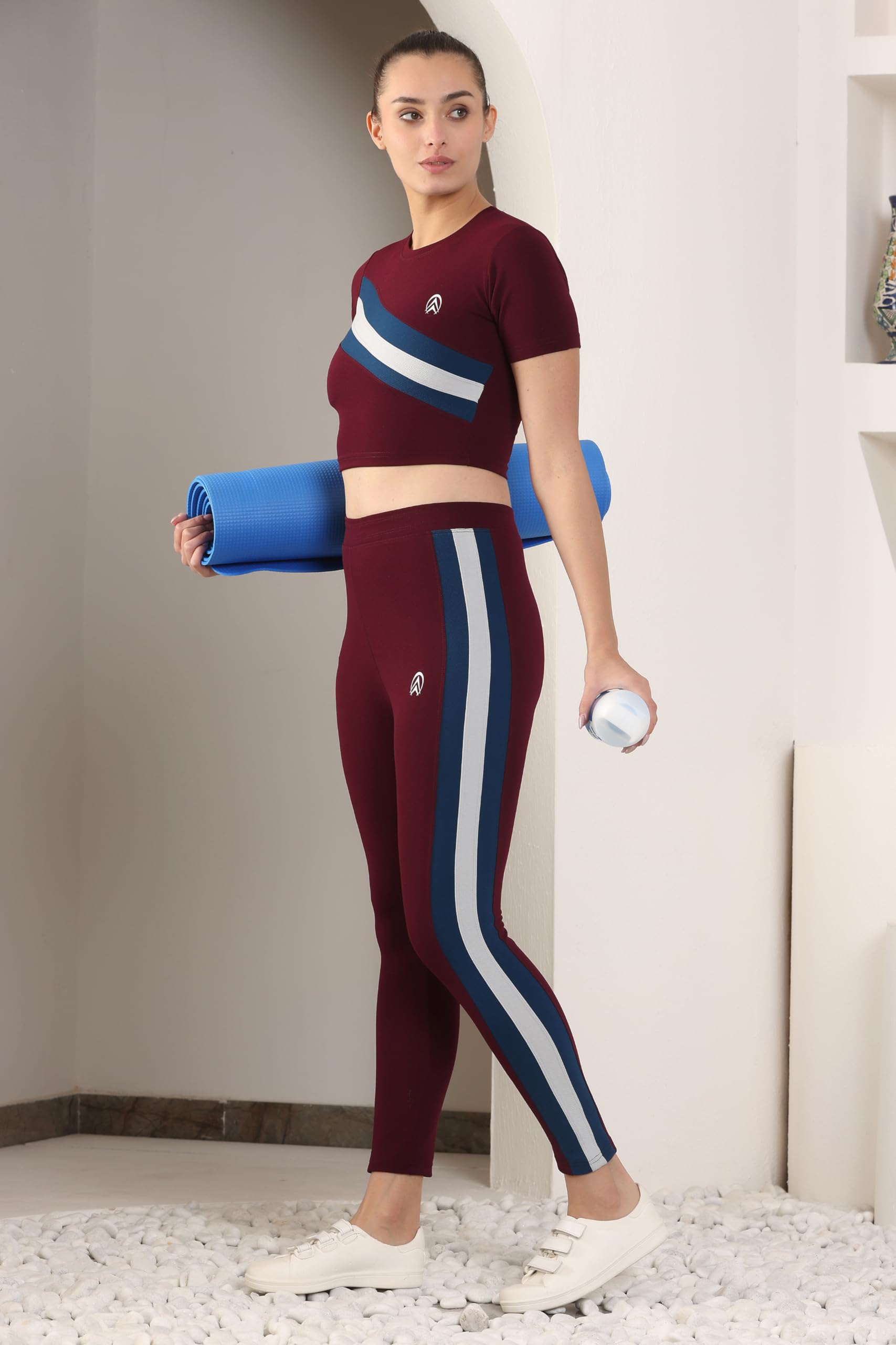 Zicada Women's Top & Bottom Set Gym Wear | Jogging Wear | Sports Running Suits For womens (XXL, Maroon) 4