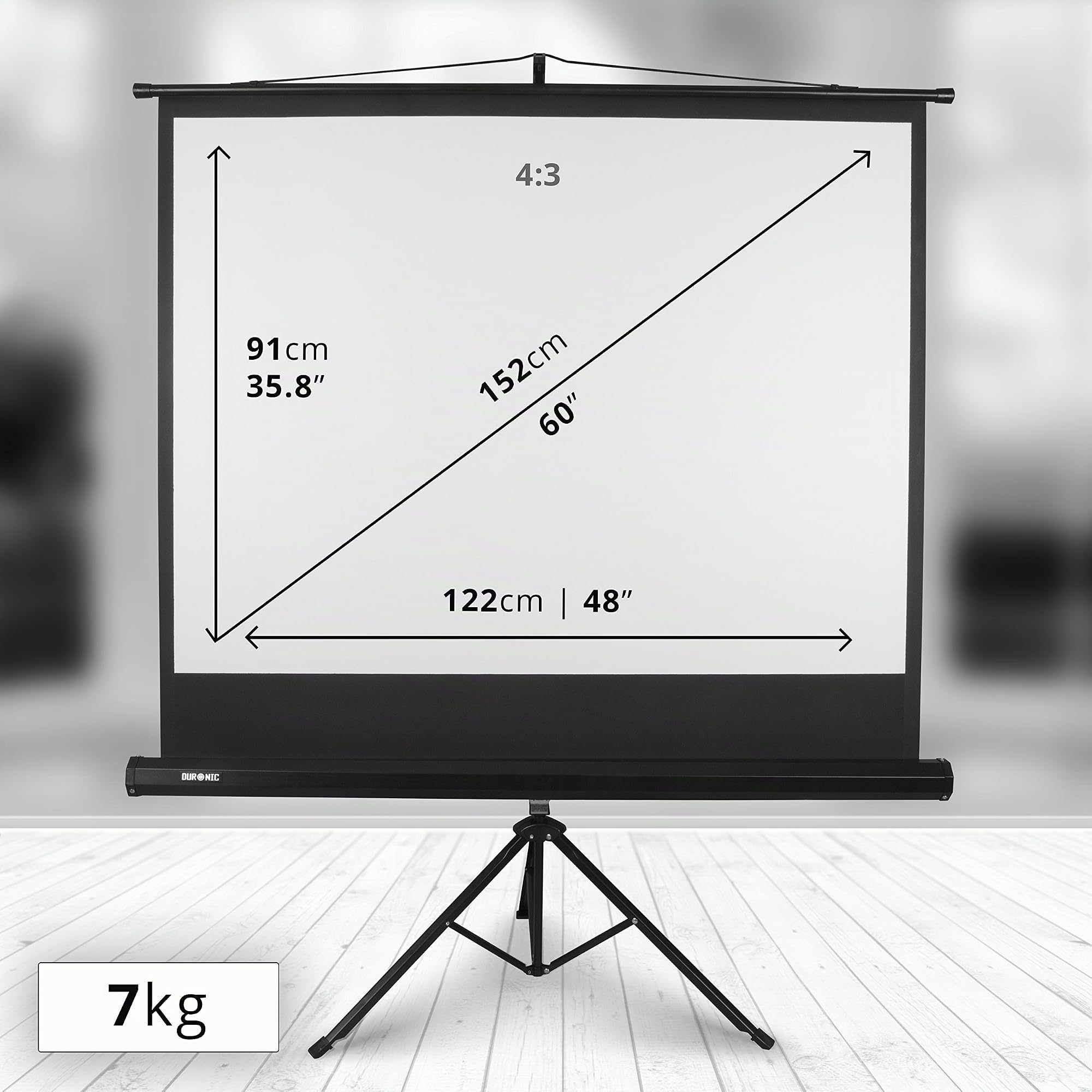 Duronic TPS60 4/3 Ecran de Projection TV Home Cinema 60 Pouces