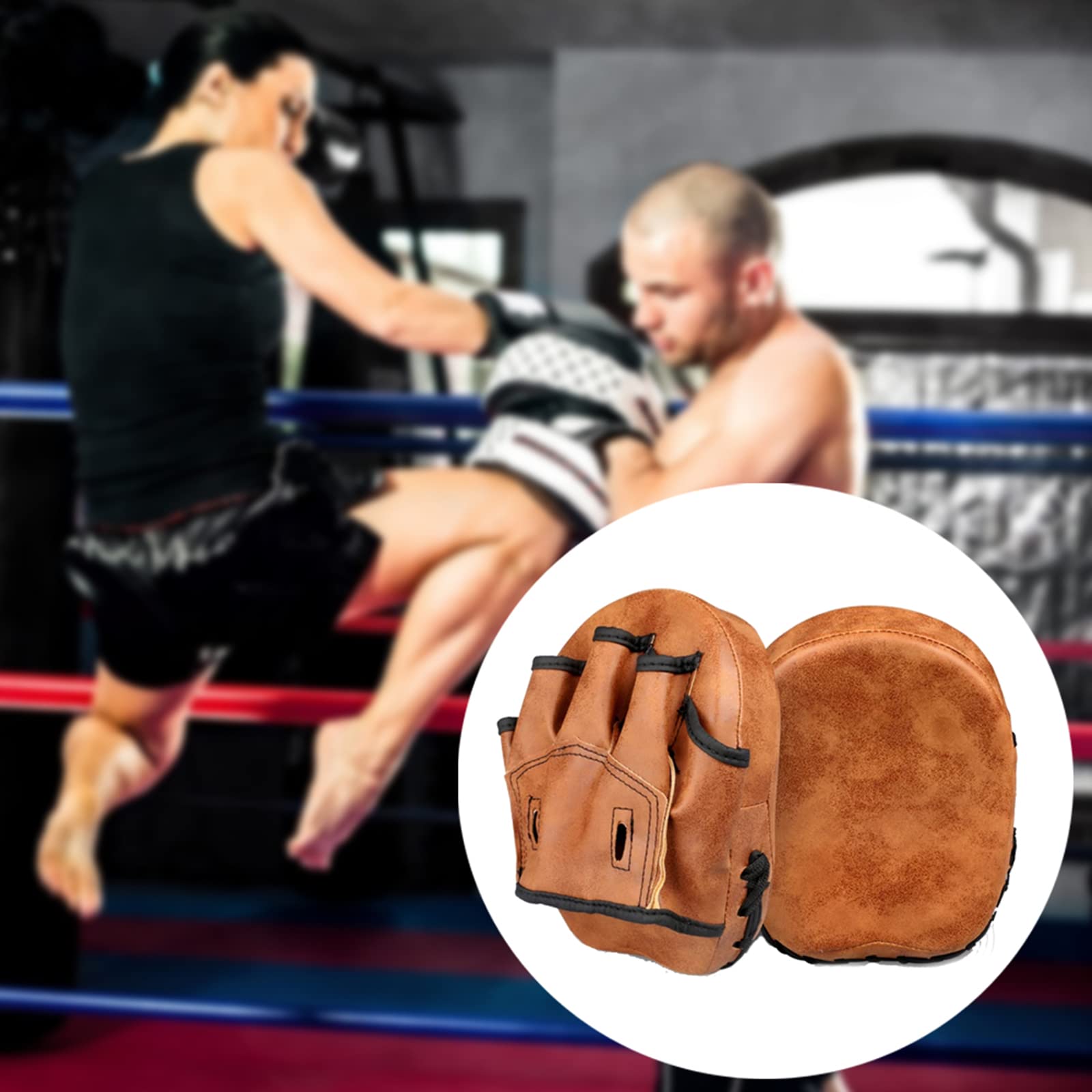 Rękawice bokserskie z zakrzywioną ostrością bokserską – podkładki bokserskie/dzieci Taekwondo sparringów dla treningu kick do fitness Taekwondo MMA, A