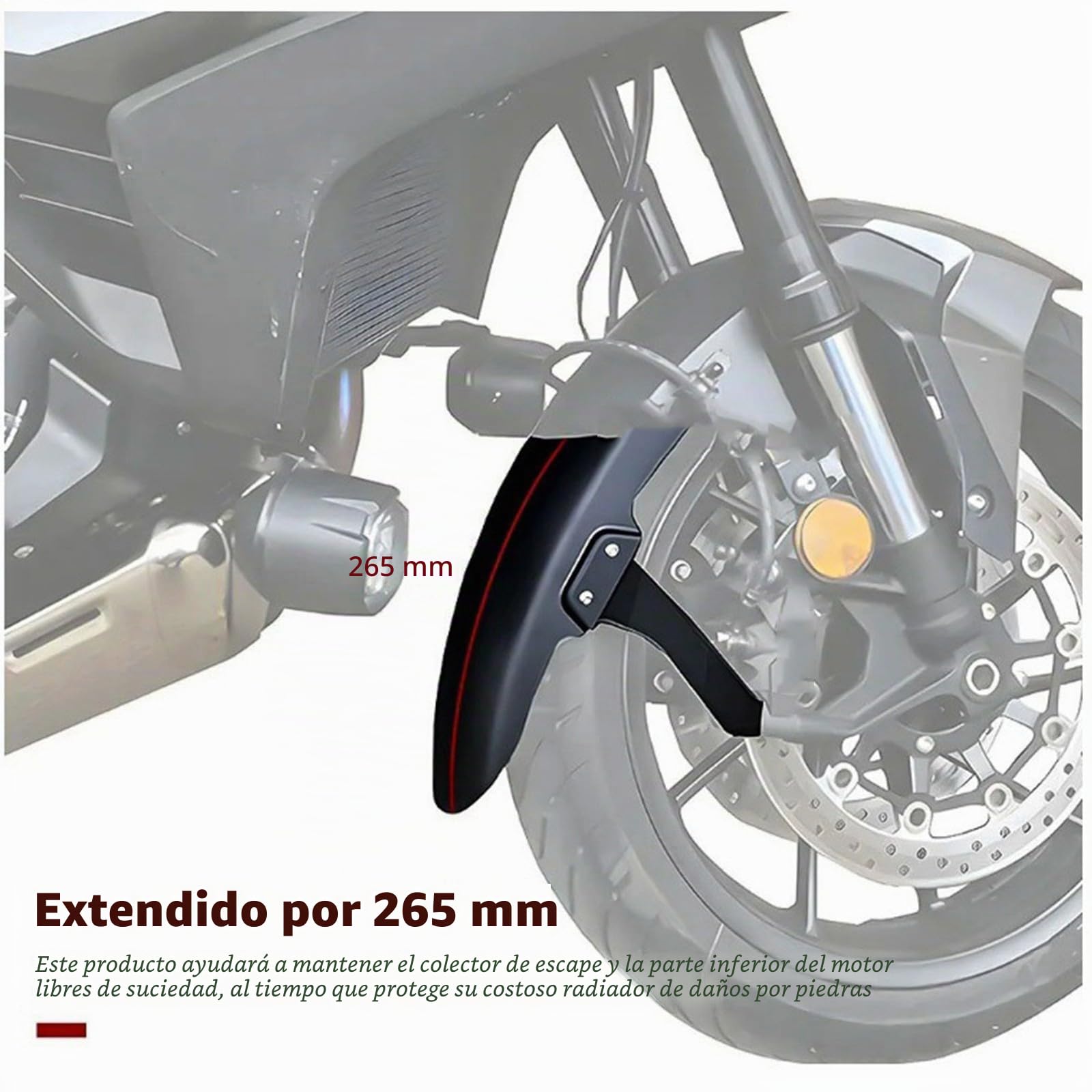 Extensión de Guardabarros Delantero para Motocicleta Compatible con Honda NT1100 2022-2024 ABS extensión de Guardabarros Delantero Autoadhesivo Negro Accesorios de Moto