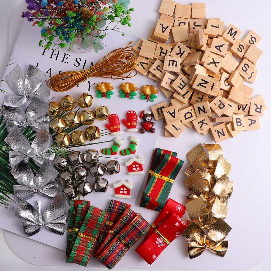 DIY Hanging Ornament Kit for Christmas Tree: Creative Xmas Decoration with Craft Letter Tiles