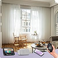 Vista 12 de Graywind Cortinas inteligentes cableadas compatibles con Alexa Google, control remoto motorizado para puerta corrediza de un solo sentido