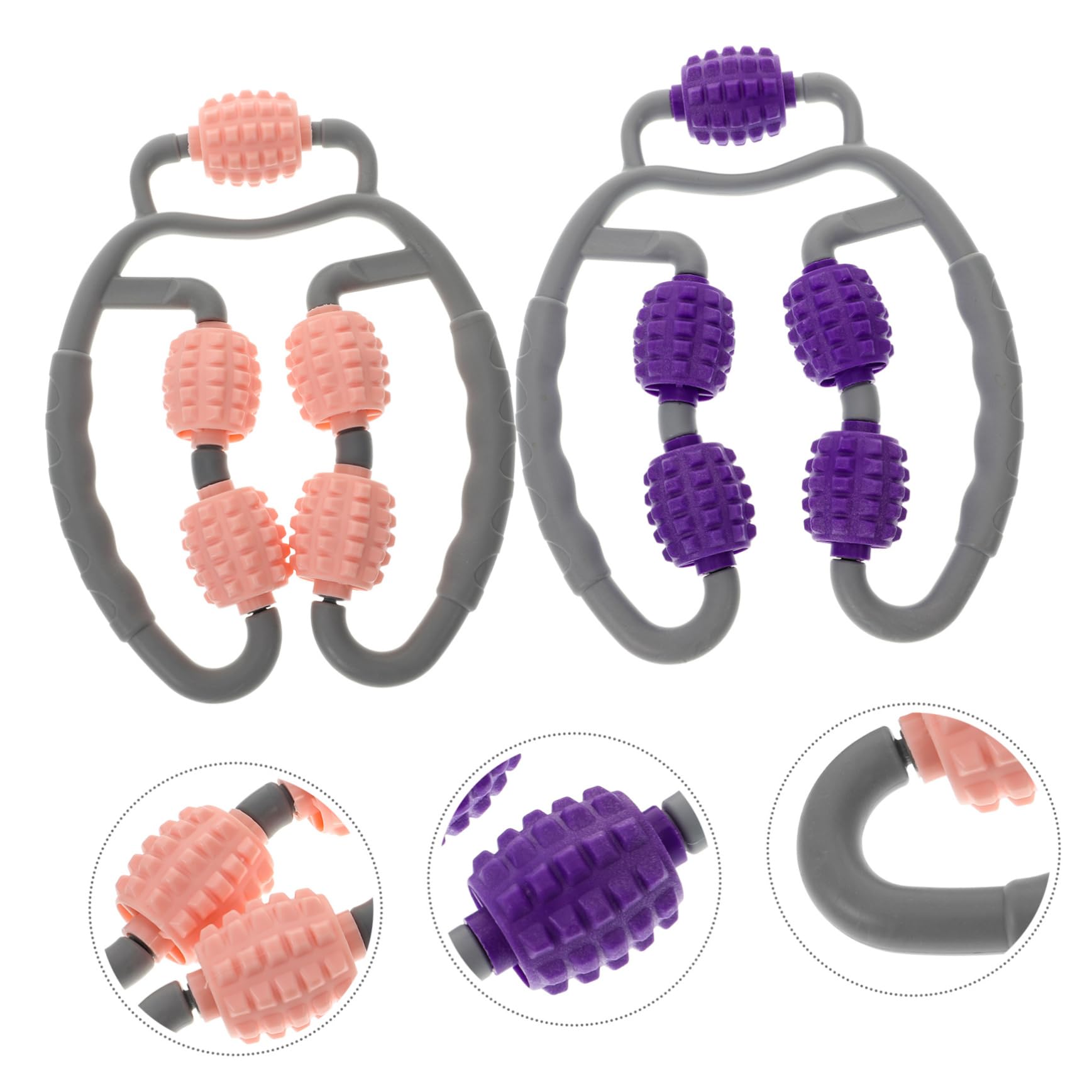 FOMIYES 2pcs Leg Massage Roller Forearm Massager Massage Tools Handheld Massagers Massage Ball Roller Portable Massager Hand Massager Household Roller Massager Ring Abs Fitness Foam Roller