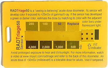 RADTriage Model50 Dosimeter & Self-indicating Instant Alert Dosimeters Practically Non-Destructible, Tamper Resistant, Tamper Evident Highly Reliable & Robust Emergency Dosimeter