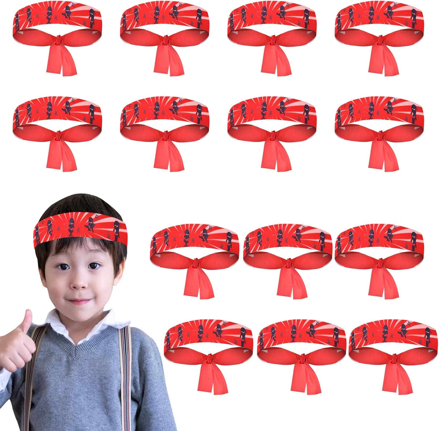 WANGDEFA 50 Pieces Ninja Headbands Ninja Party Favors