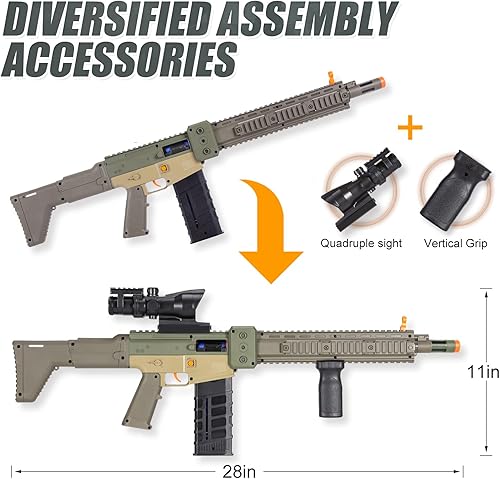 Miniatura 3 de Pistola de juguete realista para pistolas Nerf, dardos de espuma con alcance, 100 balas suaves, rifle de francotirador semiautomático, pistola de