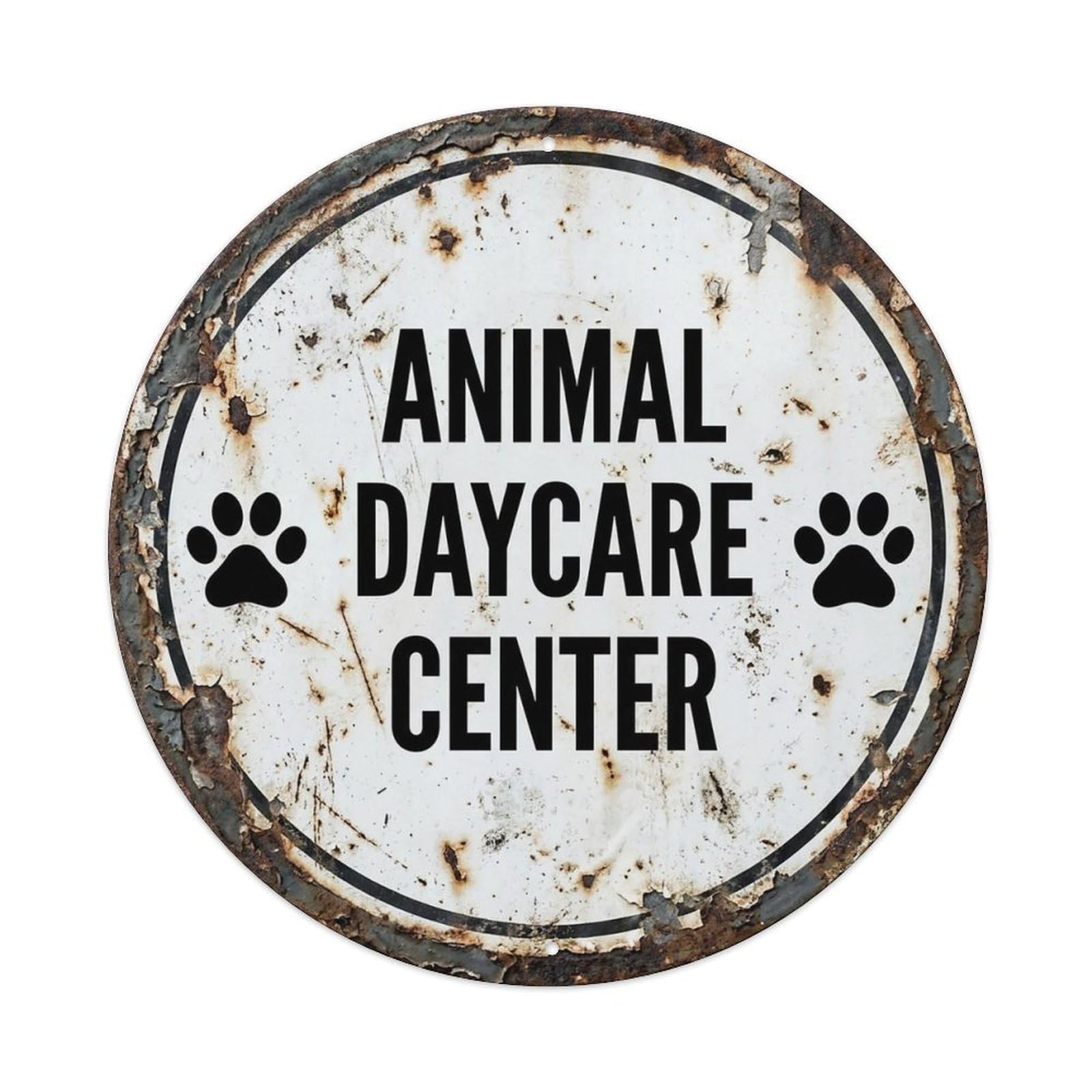 Vintage Animal Daycare Center Hub Vintage Metal Tin Sign Plaque Wall Decor for Cafe, Club Bar, Office, Garden Metal Poster 8x8Inch