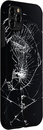 Vista 33 de iPhone 12/12 Pro - Funda negra con diseño roto falso, disuasorio de robo