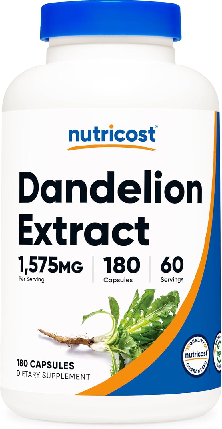 Nutricost Dandelion Root 525mg, 180 Capsules (3 Bottles) - 1575mg Serving, Non-GMO, Gluten Free