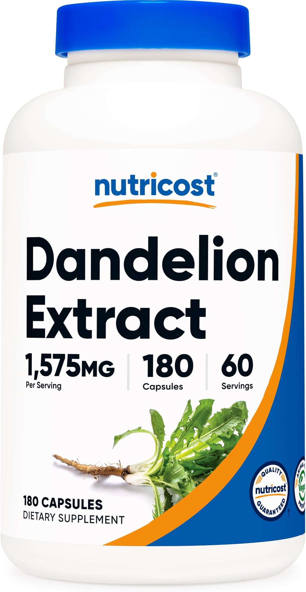 Nutricost Dandelion Extract 180 Capsules for 60 Servings Per Bottle - Vegan, GMO Free and Gluten Free