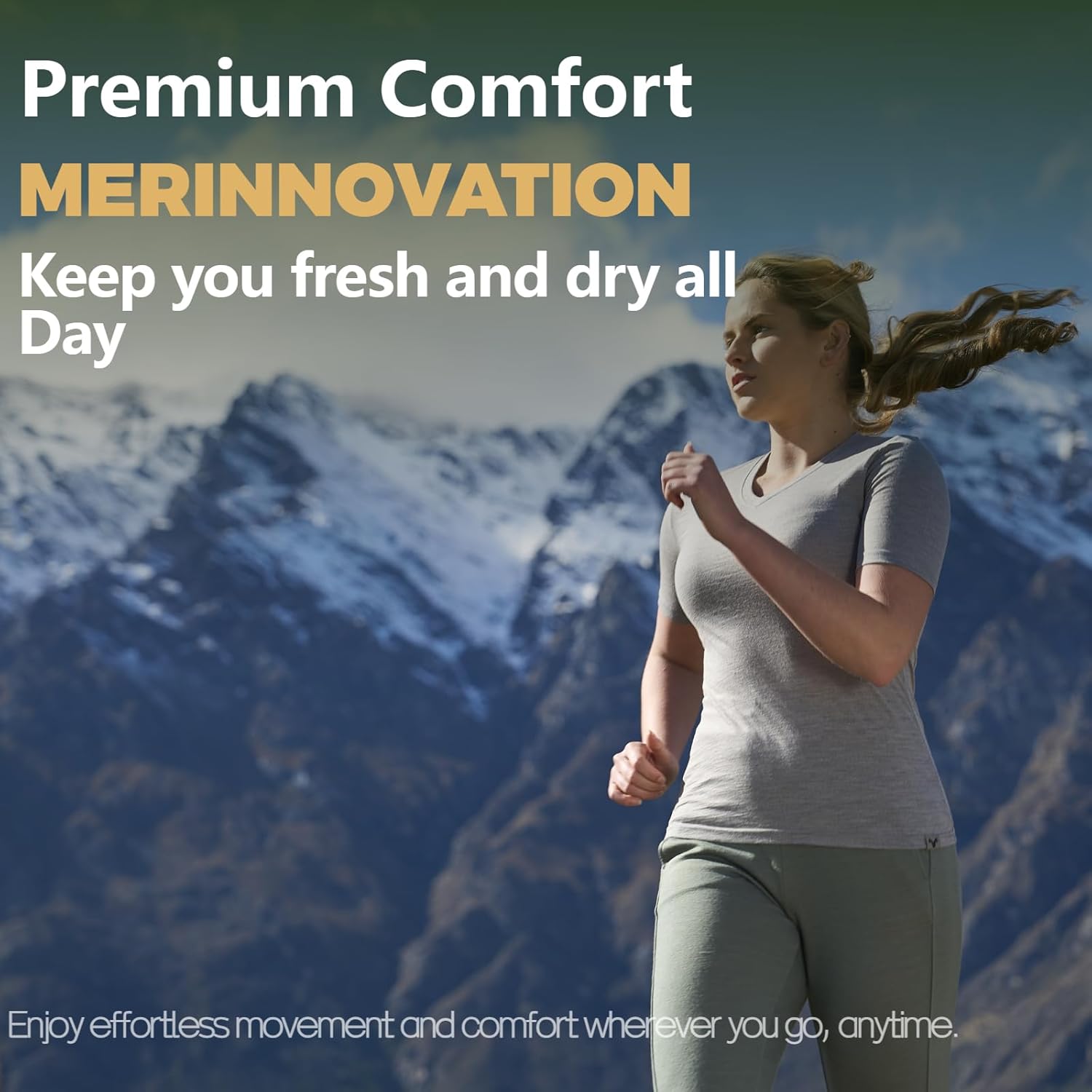 MERINNOVATION Women's Merino Wool T-Shirt Short Sleeve Athletic Tee Wicking Base Layer for Women - Image 4