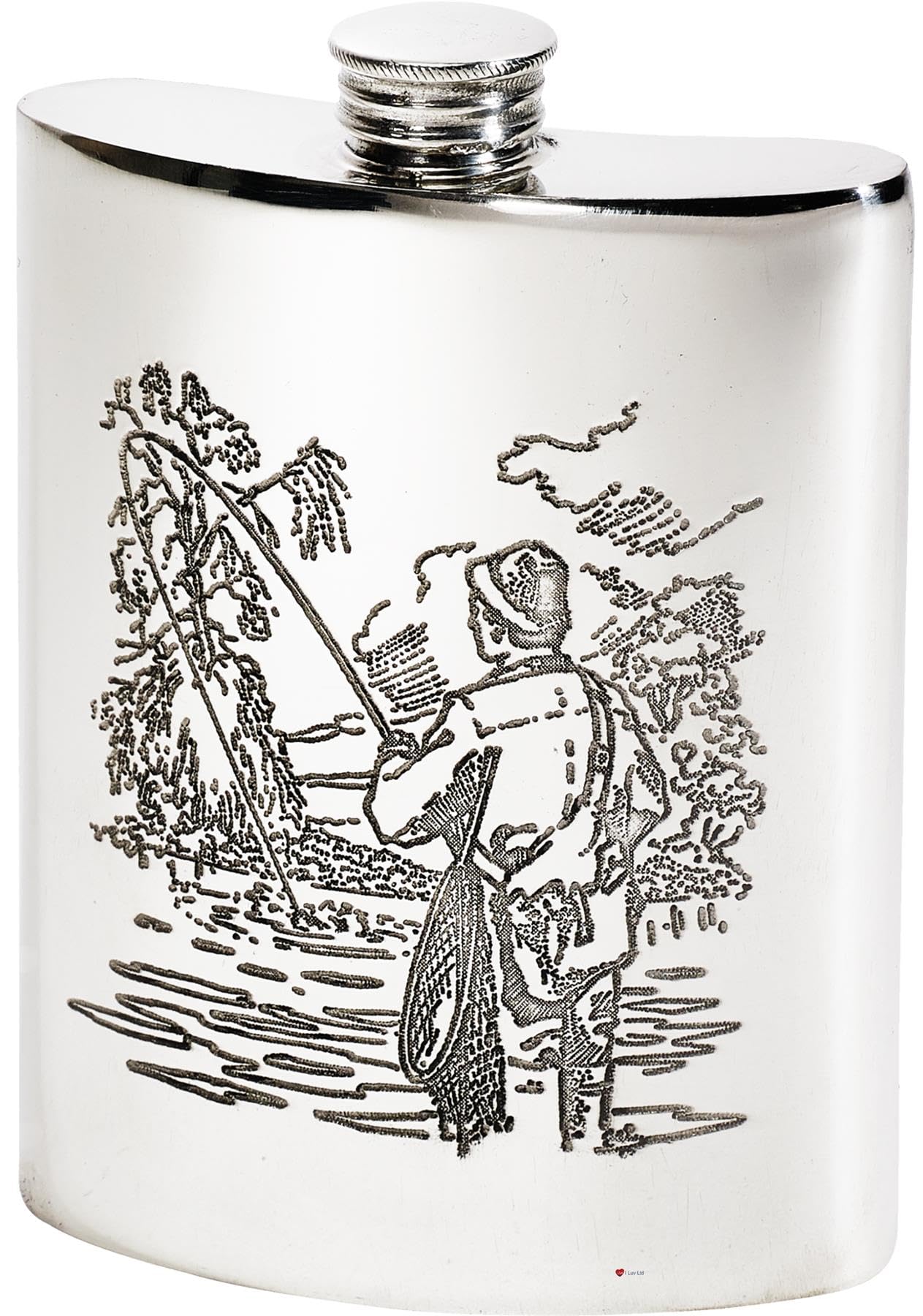 Fiole de hanche de rein 6 oz en étain pour vos sorties de pêche nature