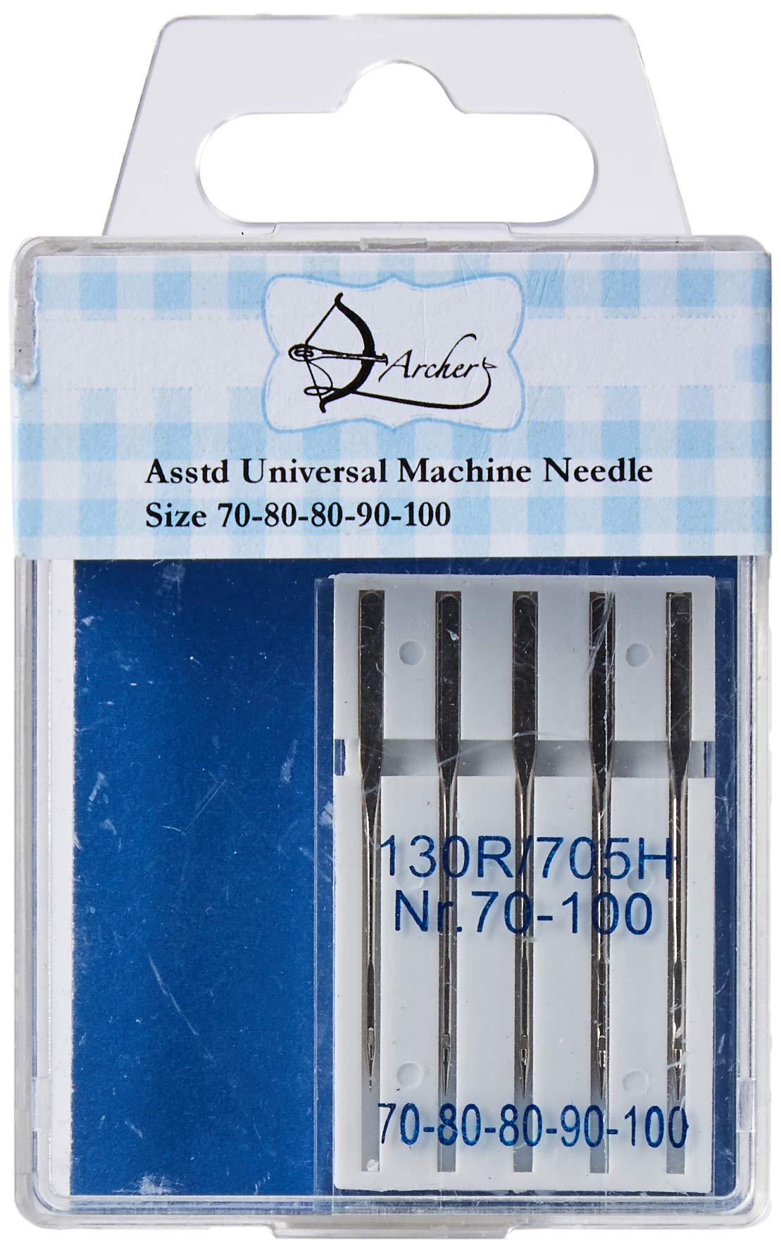ARCHER Assorted Size Machine Needles, Metal, Silver, 10 x 6 x 1 cm